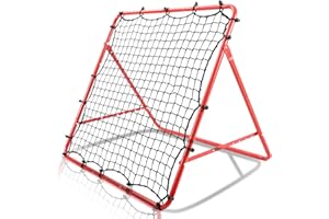 BAYMETY Rebounder Football Net,Red Soccer Football Kickback Aid Target Practice Rebound Board Portable Football Goals Training Equipment For Kids Toddler Children Garden Outdoor Teach Play Adjustable Ball Net