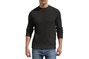 Hisir Męskie swetry topy zimowe wełniane dzianinowe okrągły dekolt raglanowy sweter z długim rękawem miękki ciepły sweter z dzianiny swetry dla mężczyzn