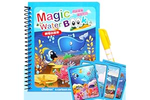 Beauenty Magic Water Book, Water Coloring Book, Doodling Paint with Water Magic Pen Painting Board For Children Education Drawing Toy,