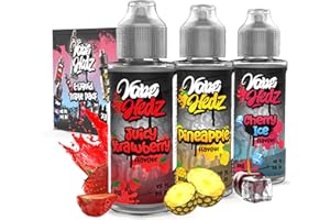VAPE HEDZ Vape Juice No Nicotine – Triple Pack Fruit E liquid - 100 ml E Juice - Vape Fluid 70/30 Ratio - Vape Kit Gift for Men and Women - 300 ml Short Fill E Cigarette Vape Liquid - No Tar Or Tobacco