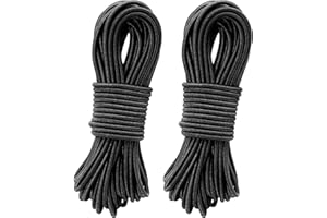 BRELET 2 Pezzi Corda Elastica 3mm x 10m, Corda di Gomma Versatile e Resistente, Cordini Ricambio per Sdraio, Pesca, Vela, Sedia Sdraio, Campeggio e Fissaggio Tende e Rimorchi