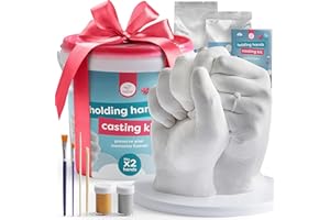 Chuckle Holding Hands Casting Kit Couples, Hand Mould Kit with Sculpture Base & Paints, Couples Gifts for Him and Gifts for Her, Wedding, Anniversary, Gift for Wife Husband Girlfriend Boyfriend