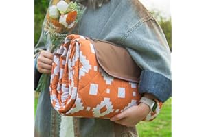 OESSUF Manta de Picnic Impermeable 200x200, Extra Grande Libre de Arena Manta de Playa portátil Lavable a máquina almacenable Plegable Camping Caramelo