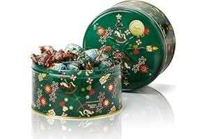 Venchi, Latta di Natale Grande con Cioccolatini Chocoviar Stracciatella, con Nibs di Cacao e Panna, Edizione Limitata, 400 Gr, Senza Glutine, Senza Coloranti e Conservanti, Idea Regalo Natale