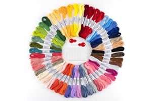 Fil à Broder Embroidery Floss, 50 Couleurs Fils Broderie kit pour Bracelets Brésiliens, Broderies, Loisirs Créatifs, Point de Croix, 8m, 6 brins, Fil a Coudre Threads