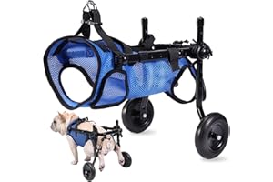 FERNLANDIA Hunderollstuhl für Hinterbeine, Unterstützt die Heilung, Hundewagen/Rollstuhl für Verletzte, Behinderte, Gelähmte oder an den Hinterbeinen Schwache Haustiere (Blau, M)