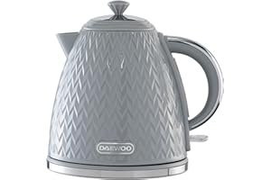 Daewoo Argyle Collection, 1.7L, Electric Kettle With Removable Lid and Filter For An Easy Clean, Auto Shut Off And Power Indicator For Safety, Grey