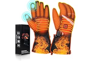 Kangtaixin Gants Chauffants pour Hommes et Femmes - Gants d'hiver Travail chauffante électriques 7.4V/2×5000mAh avec Batterie et Port USB 2-en-1Chaleur Moto, Gants de vélo et Gants de Ski