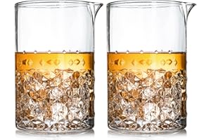 SOUJOY 2 Pack Cocktail Mixing Glass, 750 ml Crystal Martini Rührglas, Nahtlose Bar Mixing Pitcher mit gewichteten Boden für Barkeeper