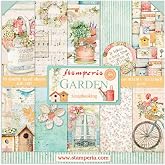 Stamperia Papier Imprimé Papier Scrap Double Face Stamperia - 10 Feuilles 30 ,5x30,5cm - Motif Lillà Bloc Scrap Stamperia