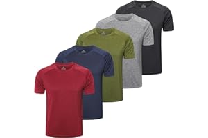 ZENGVEE 5 Pack Gym T Shirts Men Quick Dry Sport Tops for Men Light Running Tops Moisture Wicking Workout Shirts