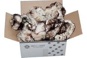 Hollert German Leather Fashion Lammfell - BASTELFELLE 1,5 kg Schaffell Fellreste Füllmaterial Stopfmaterial Dekorieren Farbe Stracciatella