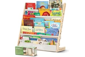 COSYLAND Bibliotheque Enfant en Bois Massif à 7 Niveaux - Etagere de Rangement pour Livres - Présentoir Livres Bebe avec Design Stable - Meuble Montessori pour Chambre d’Enfant (75 cm, Naturel)