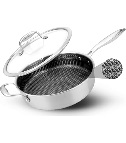 RÖSLE ELEGANCE ProCera Serving Pan, Non-Stick Coating, Stylish & Efficient - Diameter 28 cm, Heat Resistant up to 260°C, Ceramic Glaze Layer, Silver, Stainless Steel 18/10