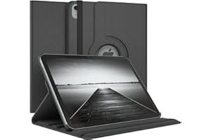 EAZY CASE Étui de protection pour tablette compatible avec iPad 10,9 (10e génération) - Rotation à 360° - Avec protection d'écran Sleep et Wake - En cuir de qualité supérieure - Noir