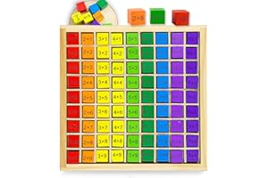 VingaHouse Tabellina, Gioco di Moltiplicazione per Bambini Tavola di Calcolo in Legno Pratica di moltiplicazione in età Prescolare Prima e Seconda Elementare Regali per Bambini di 4 5 6 7 8 Anni