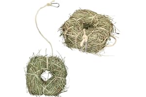 AB Toools Rosewood 2PkSmall Animal Boredom Breaker Treat Rabbit Guinea Natural Alfalfa Hay Ring