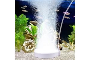 POFIBO Pierre à air d'aquarium,100mm Bulleur Aquarium, Nano Diffuseur de Bulles Silencieux Pierre à Oxygène pour Aquarium avec Accessoires et Valve de Contrôle, Idéal pour Aquarium et étang