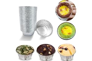 Qtuie 100-runde Aluminium Backschalen Backformen Kuchenformen Kleiner aus Folie Tarteform Tartelettes Förmchen Eierkuchenform perfekt zum Backen von kleinen Kuchen mit einer Größe von 9cm und 150ml