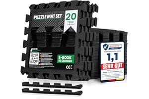 ‎UNYCOS unycos - Bodenschutzmatte Set【12/20/28 Teile】Puzzlematte 30x30 cm, Rutschfeste Schutzmatten per Fitnessraum und Sportgeräte, Gymnastikmatte, Trainingsmatte, Yogamatte, Wasserdicht, Ungiftig