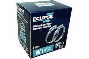 Eclipse Professional Tools ECW1-3X W1 Box of 5 60-80mm (2 ⅜" - 3 ⅛") Mild Steel Worm Gear Hose Clamps