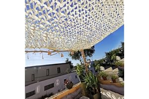 SUWOOY Tarnnetz Beige,Bundeswehr Verstärktes Camouflage Netz,Für Jagd Camping Dekorativ,Sonnenschutz Tarnung Netz,Garten Pergola Terrasse Sichtschutz Sonnensegel 2m 3m 4m 5m 6m 8m,Beige-4x6m(13.1*19.7ft)