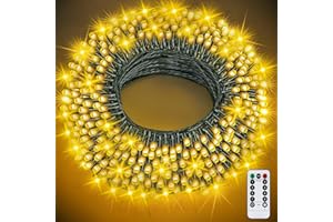 ITMNMNL Guirlande Lumineuse 30M,300 LED Blanc Chaud Sapin de Noël 8 Modes de Minuterie Étanche Decoration Noel Exterieur et Interieur IP44 Fête Mariage Arbre Christmas,Nouvel An,Terrasse Fil Vert