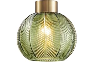 HARPER LIVING Green Glass Easy Fit Pendant Shade, 21cm Diameter