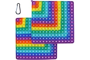 GUHUPOY Times Table Poppet 12x12 Math Fidget Toy Multiplication Popper Relieve Stress And Anxiety 12x12&12+12 (Purple dot right angle double side 1-144)