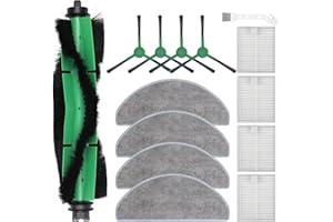 SPOFAN Accesorios de Repuesto para iRobot Combo Essential Y0112 Y0110 Y0116 Y0510 Y0512, 105 Combo Robot Aspirador y friegasuelo, 1 Cepillo Principal, 4 Filtros, 4 Cepillos Laterales, 4 Paños de Fregado