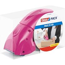 Tesa Pack 'n' Go - Dévidoir Manuel Ergonomique Bleu Avec Ruban Adhésif 50m X 48mm - Idéal Pour Emballer Facilement