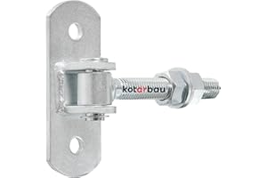KOTARBAU® Cardini Per Cancello - Acciaio - 130 mm M18 - Argento - Cardine Regolabile per Cancello - Cerniera Zincata - Per Cancelli Da Giardino E Legno - Cerniere Portone Ferro