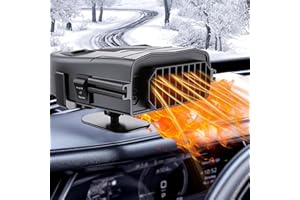 COMBLU Riscaldatore portatile per auto, 150 W, 12 V, riscaldatore per parabrezza, ventilatore per parabrezza con presa accendisigari, rotazione a 360 gradi, sbrinatore per finestrini dell'auto