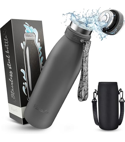 Zojirushi Edelstahl-Trinkflasche – 950 Ml, One-Touch Deckel, Vakuumisoliert, Mattgrau