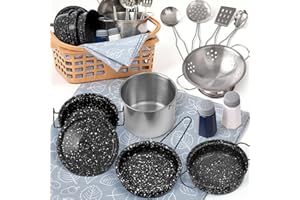 VEITCH FAIRYTALES Veitch fairytals Accesorios & Utensilios de Cocina Juguetes, Menaje Olla Pequeños Cacharritos Cocinitas de Juguetes Metal para Infantil Cozinha Criança Brincar Niños 3 4 5 6 7 8 Años (Nuevo Negro)