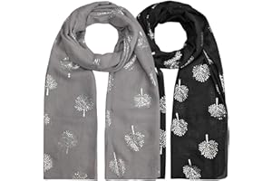 heekpek Bufanda Pañuelo Cuello Mujer Elegante Bufanda de Seda Fular de Mujer Estampado Hoja Plata Apto para Cuatro Estaciones Mujer Bufandas