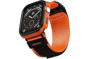 Nereides Rugged Case with Band Compatible with Apple Watch Straps Ultra 3/Ultra 2/ Ultra 49mm, Nylon Sport Replacement Band with Cover Compatible with iWatch Strap Ultra 3/2/1 49mm (Orange)