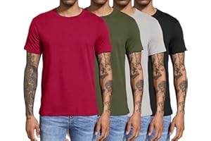 Boyzn - Camiseta básica para hombre de algodón, informal y ligera, para verano, manga corta, con cuello redondo (2, 3 o 4 unidades)