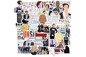 AFFOTO Criminal Minds Stickers for Laptop(50 PCS),Gift for Children Teens Adults Girl Boys,Classic TV Series Stickers for Water Bottle,Waterproof Vinyl Stickers for Dairy,Scrapbook,Skateboard