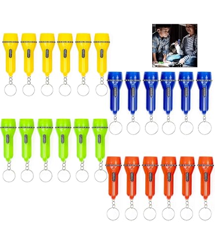 MODOAO - 24 Mini Torce LED Con Portachiavi, Luce UV, Portatili Per Emergenze E Controllo Documenti