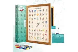 NANII Affiche Mes Premières Fois Bébé – Cadeau de Naissance Fille Garçon – Coffret Cadeau Baby Shower, Boîte Souvenir Parents, Femme Enceinte, Jeune Maman – Décoration Chambre Bébé