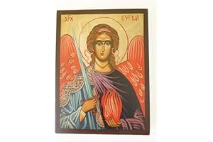 ICONSHOP Handbemalte Ikone von Erzengel Uriel, Engel der Weisheit, Schutzpatron der Kunst