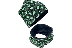 HECKBO enfants garçons filles bonnet écharpe tube set - différents motifs - avec ou sans non-tissé - 95% coton - matériau doux stretch & entretien facil - printemps été automne hiver