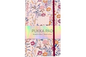 Pukka Pad 2024-2025 Academic Diary – Soft Cover Planner Dated August 2024 to July 2025 with Yearly and Monthly Layouts – Lined Pages, Overviews, Goals, Important Dates, and To-Do Lists, Cream