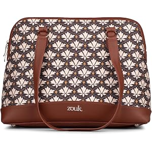 ZOUK Carry All Work Bag | Jute | Vegan Leather Handcrafted Women's Shoulder Bag with Double Handles