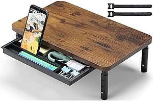 ETHU Monitor Stand Riser, 3 Height Adjustable Monitor Stand with Storage Drawer for Desk Wood Desk Organizer for Office and Home, Ergonomic Stand for Computer Printer Laptop PC iMac (Walunt)