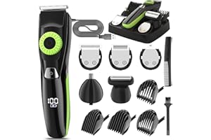 YABIFE Multifunktionaler Bartschneider Herren, Elektrischer Barttrimmer, Haartrimmer für Männer, Herrenpflege-Set, Rasierer elektrisch für Bart, Haar, Körper, Nase und Augenbrauen, 39 Längeneinstellungen