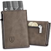 Tomylv Men's Wallet, Small Leather Card Holder with RFID Blocking | Men's Wallets Magnetic Closure with 8 Slots for Cards, Bi