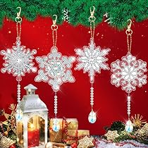 Kit Diamond Painting Couronne De Noël - 5D, 19.8x17.1 Cm - Artisanat Diamants à Coller, Activité Créative Anti-stress
