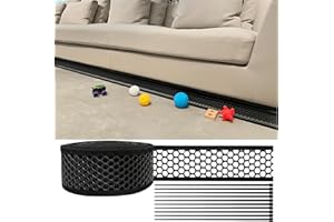 BMTICK Bloqueur de canapé pour animaux de compagnie, 7,6 cm en PVC découpable sous le lit pour chats et chiens, rouleau de maille de 9,1 m de long pour tapis et sol lisse, noir